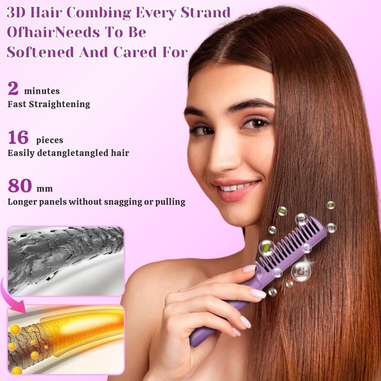Cordless Mini Hair Straightener Comb – Rechargeable & Portable