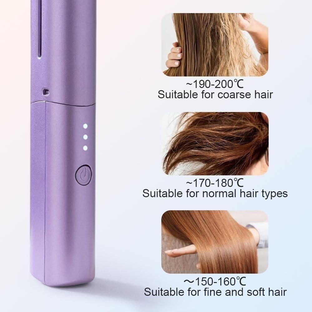 Cordless Mini Hair Straightener Comb – Rechargeable & Portable